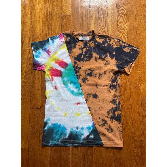 Alexander Kelly split tie-dye | reverse tye-dye soNY tee ~ Small - Picture 3 of 8